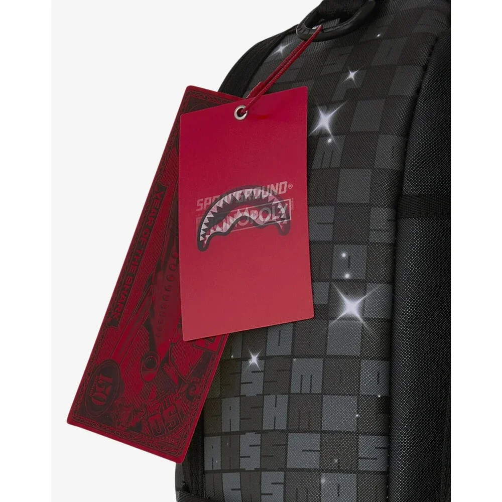 Sprayground Monopoly Statue Backpack Unisex Black Graphic Shoulder Strap SPR255